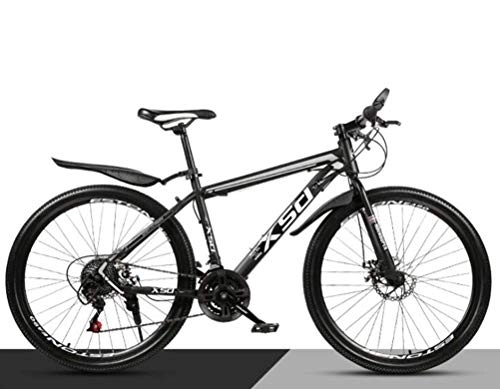 Mountain Bike : WJSW Mountain Bike in Acciaio ad Alto tenore di Carbonio, Bici da 26 Pollici per Bici da Città Hardtail (Colore: Nero, Dimensioni: 27 velocità)