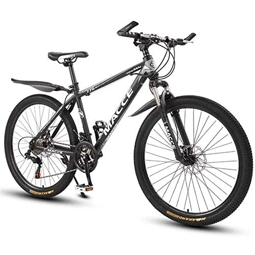 Mountain Bike : WXXMZY Mountain Bike, Mountain Bike da 26 Pollici per Adulti da Uomo E da Donna, Telaio in Acciaio al Carbonio Leggero (Color : Black, Size : 21 Speed)