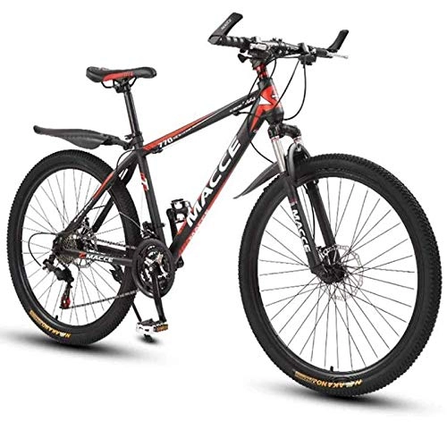 Mountain Bike : WXXMZY Mountain Bike, Mountain Bike da 26 Pollici per Adulti da Uomo E da Donna, Telaio in Acciaio al Carbonio Leggero (Color : Red, Size : 27 Speed)