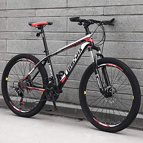 Mountain Bike : WYBD.Y Alta qualità Mountain Bike 21, Unisex, Parafango Anteriore + Posteriore Ruote da 24 / 26 Pollici, Rosso, 24inch