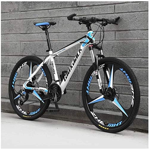 Mountain Bike : YANQ 26" Sospensione Anteriore Folding Mountain Bike 30 velocità Uomini Bicicletta O Telaio con Freni A Doppio Olio delle Donne Alto Tenore di Carbonio-Acciaio MTB, Blu