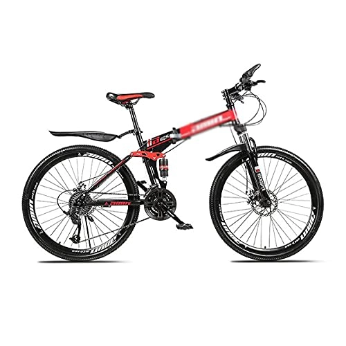Mountain Bike : YUNLILI Multiuso 26 in MTB. Mens 21 / 24 / 27-Velocità Frame Mountain Bike Acciaio al Carbonio con Serratura Ammortizzante a Forma di U Forcella Anteriore (Color : Red, Size : 21 Speed)