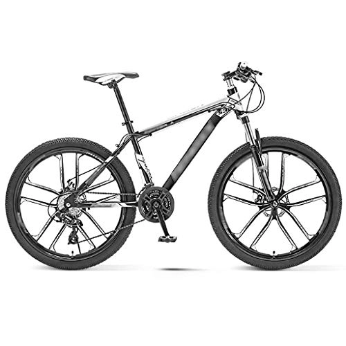 Mountain Bike : YXFYXF Dual Sospensione off-Road Mountain Bike, Bicicletta, Bici da Strada Leggera, 10 Ruote da Coltello, 30 velocità, Shock efficiente Abso (Color : Black, Size : 26 Inches)