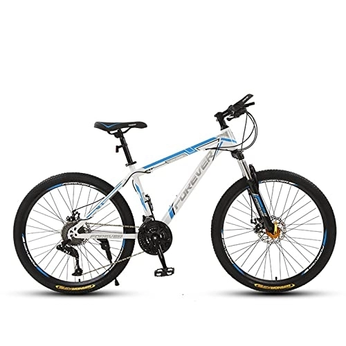 Mountain Bike : zcyg Mountain Bike da 26 Pollici, Bicicletta A 21 velocità, Sospensione Completa MTB Cycling Road Racing con Freno A Doppio Disco Anti-Slip per Uomini Donne(Size:Un, Color:Bianco+Blu)