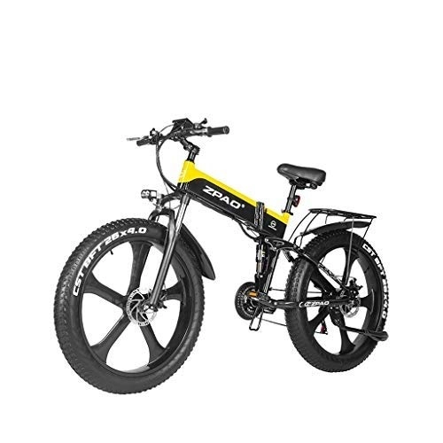 Bicicleta de montaña eléctrica plegables : Adultos Bicicleta 48V 1000W eléctrico bicicleta eléctrica de montaña de 26 pulgadas Fat Tire Bike E-21 Velocidades de Transmisión Frenos crucero de la playa for hombre de los deportes de montaña bici