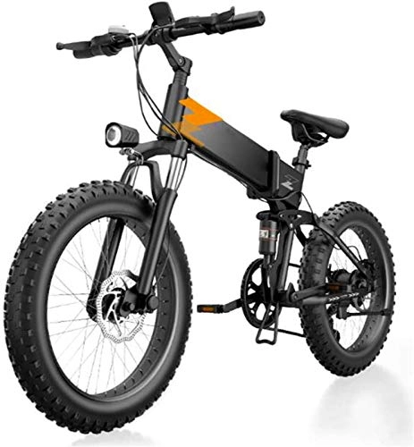 Bicicleta de montaña eléctrica plegables : Alta velocidad 20 En 26 pulgadas de bicicletas de montaña eléctrica for adultos Fat Tire plegable bicicleta eléctrica de 48V 10Ah con antirrobo de iones de litio de 400 W Motor Carga máxima 440 libras