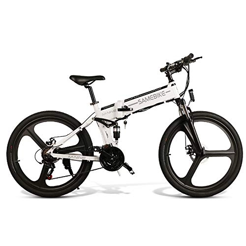 Bicicleta de montaña eléctrica plegables : Bici de montaña eléctrica 26 "rueda plegable bicicleta eléctrica 350w 48v 10ah 21-veloz adulto aleación de magnesio ruedas masculina / femenina extraíble 10ah batería de litio de litio de 21 velocidad