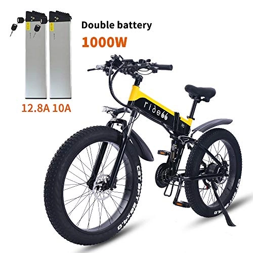 Bicicleta de montaña eléctrica plegables : Bicicleta Electrica Plegable de Montaa Fat Bike MTB 26" 1000W Adulto Mujer