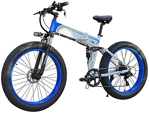Bicicleta de montaña eléctrica plegables : Bicicleta eléctrica Bicicleta eléctrica por la Mon Bicicleta eléctrica Plegable Fat Tire 26", la Ciudad de montaña de la Bicicleta, asistida E-Bici Ligero con Motor de 350 W, 7 Shifter Velocidad del