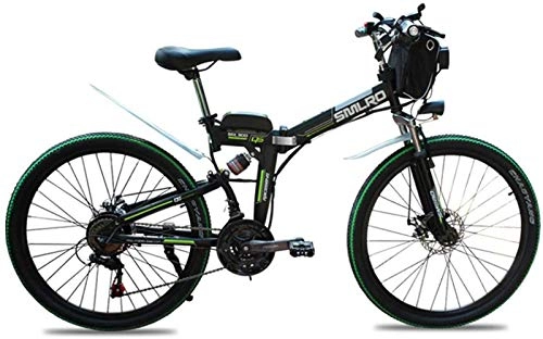 Bicicleta de montaña eléctrica plegables : Bicicleta eléctrica de nieve, 26" Electric Mountain bici plegable eléctrico con extraíble 48V 500W 13Ah Batería de iones de litio for Max Adultos velocidad es 40 km / h, Rojo Batería de litio Playa Cr