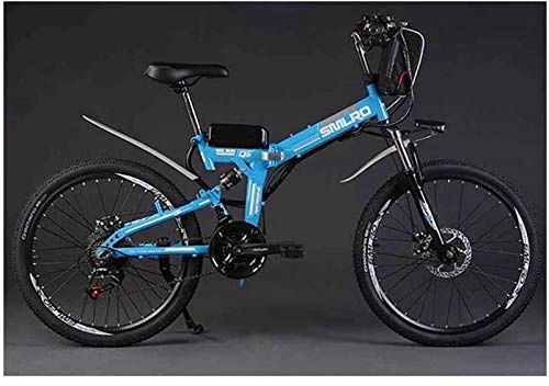 Bicicleta de montaña eléctrica plegables : Bicicleta eléctrica de nieve, Bicicleta eléctrica plegable de la batería de litio Electric Mountain adultos de la bicicleta Transporte auxiliar 48V batería de coche Batería de litio Playa Cruiser para