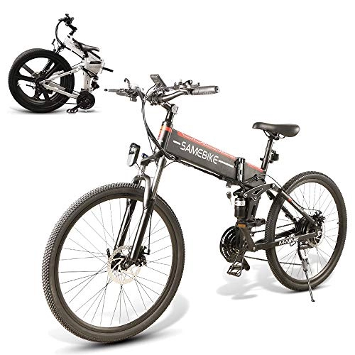 Bicicleta de montaña eléctrica plegables : CAMTOP Bicicletas Eléctricas Plegables Adulto Ebike Bici de Montaña Hombre Mujer 26 Pulgadas 500W 48V / 10Ah Batería extraíble de Iones de Litio (Llanta de radios Negros)