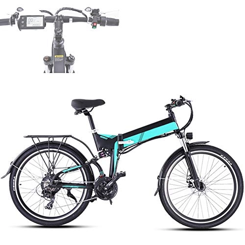Bicicleta de montaña eléctrica plegables : CARACHOME Bicicleta eléctrica, Bicicleta de montaña eléctrica Plegable para Adultos 48V 500W 10.4AH Batería de Litio Ebike Bicicleta eléctrica para Hombre y Mujer