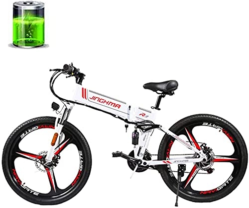 Bicicleta de montaña eléctrica plegables : CCLLA Bicicleta de montaña eléctrica de 26 '', Motor de Alta Velocidad 48V350W / batería de Litio de 12.8AH, Bicicleta de Cola Suave de suspensión Completa de Doble Disco, Todoterreno Adulto mascu