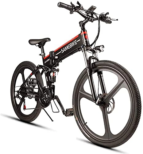 Bicicleta de montaña eléctrica plegables : CCLLA Bicicleta de montaña eléctrica Plegable de 26 Pulgadas con Motor de 350 W, batería de Iones de Litio de 48 V y 10, 4 Ah, Bicicleta eléctrica asistida por Cambio de 21 velocidades para Adultos