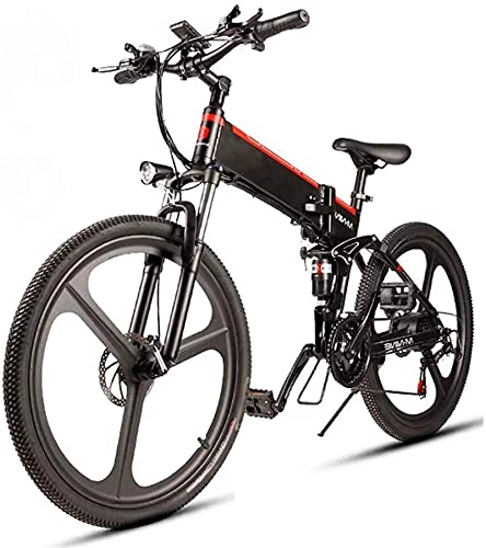 Bicicleta de montaña eléctrica plegables : CCLLA Bicicleta eléctrica de 26 '' para Adultos 350W Motor 48V 10.4AH Batería de Iones de Litio extraíble 32Km / H Mountainbike 21 Niveles asistido por Cambio