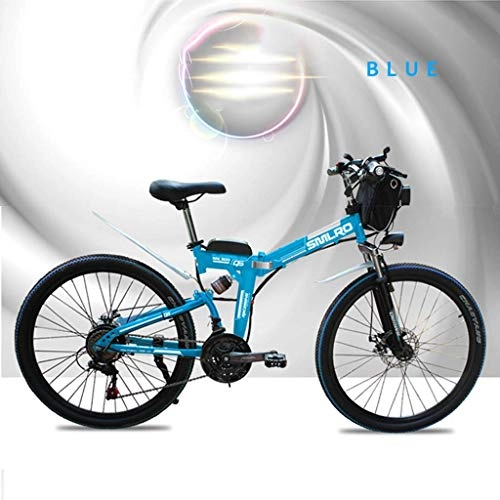 Bicicleta de montaña eléctrica plegables : CHHD Bicicleta de montaña de 21 velocidades Bicicleta eléctrica 48V 350W 10Ah Vehículo eléctrico 48 voltios Motor de 350 vatios