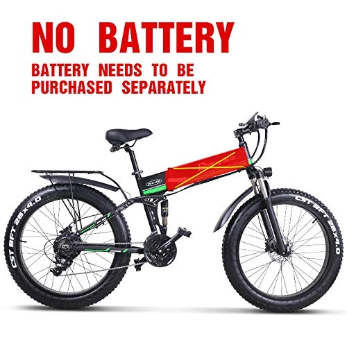 Bicicleta de montaña eléctrica plegables : cuzona Bicicleta elctrica 1000W Bicicleta de Playa elctrica 4 0 Fat Tire Bicicleta elctrica 48V Hombre Bicicleta de montaña Nieve Bicicleta elctrica 26 Pulgadas Bicicleta-MX01 Verde_China