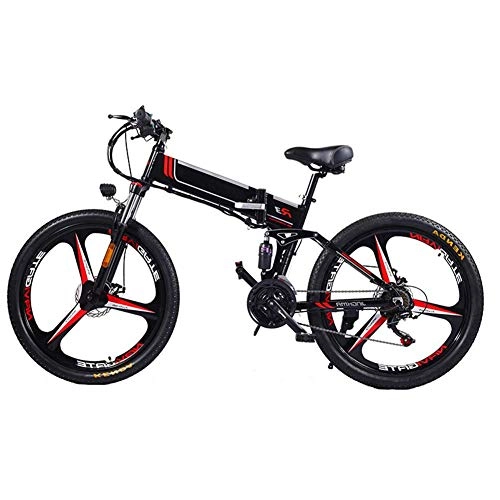 Bicicleta de montaña eléctrica plegables : JIEER - Bicicleta de montaña eléctrica plegable con motor Ebike 350 W 48 V, pantalla LED para bicicleta eléctrica conmutada Ebike, llanta de aleación