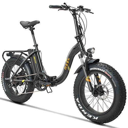Bicicleta de montaña eléctrica plegables : Knewss Bicicleta eléctrica de Nieve de 20 Pulgadas 48V500w Bicicleta eléctrica 4.0 neumáticos gordos Doble Bicicleta de montaña eléctrica 624wh batería de Litio Playa Ocio emotor-Negro