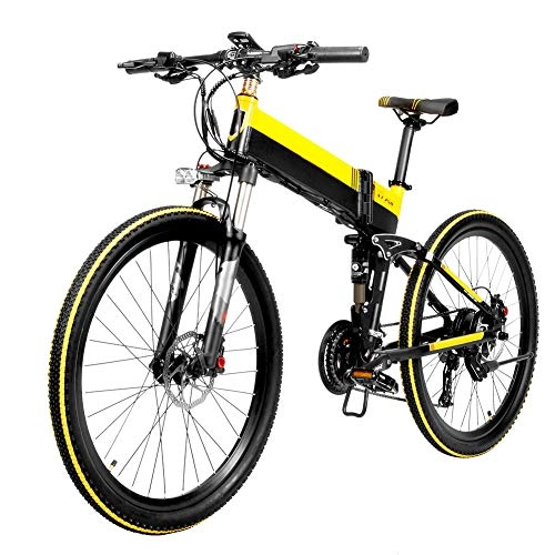 Bicicleta de montaña eléctrica plegables : Lanceasy Bicicletas Electricas Plegables, Motor sin escobillas portátil de Bicicleta Plegable para Ciclismo al Aire Libre, Entrega en 3 a 7 días
