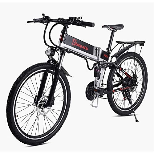 Bicicleta de montaña eléctrica plegables : LCLLXB Bicicleta Elctrica Plegable Plegable Bicicleta de Montaa Elctrica Plegable 48V / 10Ah Fat Tire Ebike 350W Bicicleta Adulto