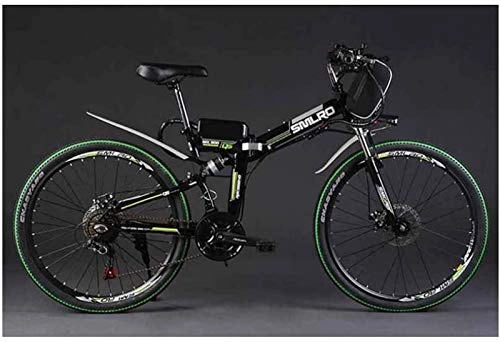 Bicicleta de montaña eléctrica plegables : Leifeng Tower Alta Velocidad Bicicleta eléctrica Plegable de la batería de Litio Electric Mountain Adultos de la Bicicleta Transporte Auxiliar 48V batería de Coche (Color : Green, Size : 48V15AH)