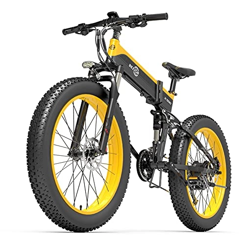 Bicicleta de montaña eléctrica plegables : Lixada Bicicleta Eléctrica Plegable de 500 W, Bicicleta Eléctrica de 26 x 4 Pulgadas, Ciclomotor Asistido por Energía, Neumático Grueso, Bicicleta de Nieve, 35 km / h, Alcance de 100 km