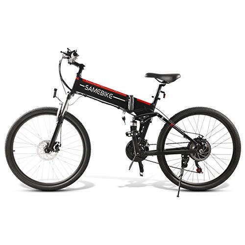 Bicicleta de montaña eléctrica plegables : Lixada Bicicleta Eléctrica Plegable de 500 W y 26 Pulgadas, Bicicleta Eléctrica con Amortiguación de 21 Velocidades, Asistencia Eléctrica con Horquilla de Suspensión, Batería de 10, 4 Ah, Rango de 80 km