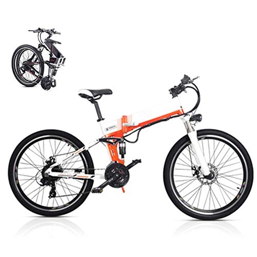 Bicicleta de montaña eléctrica plegables : LJYY Bicicleta de montaña eléctrica Plegable para Adultos, Bicicleta eléctrica de 26 Pulgadas para Adultos, Bicicleta eléctrica de 48 V 350 W y 21 velocidades, batería de Litio extraíble, bicicle