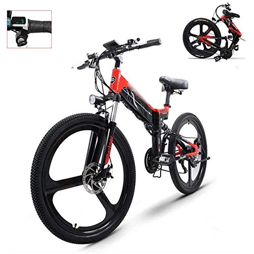 Bicicleta de montaña eléctrica plegables : LJYY Bicicleta eléctrica Plegable para Adultos, Bicicleta de montaña de 26 Pulgadas para Adultos, Bicicleta eléctrica de Alta Velocidad de 48 V 400 W, batería de Litio extraíble de 10, 4 AH, bicic