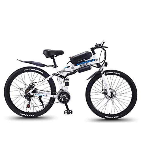 Bicicleta de montaña eléctrica plegables : LUO Bicicleta, Bicicleta de montaña eléctrica plegable, Bicicletas de nieve de 350 W, Batería extraíble de iones de litio de 36 V 8 Ah para, Bicicleta eléctrica de 26 pulgadas con suspensión completa