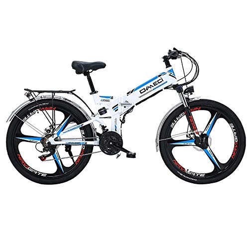 Bicicleta de montaña eléctrica plegables : MRMRMNR 26 Pulg Bicicletas Eléctricas 48V 300W 10AH 21 Velocidades Montaña Plegable E-Bike, Gran Pantalla LCD, Posicionamiento GPS, Amortiguador Ajustable