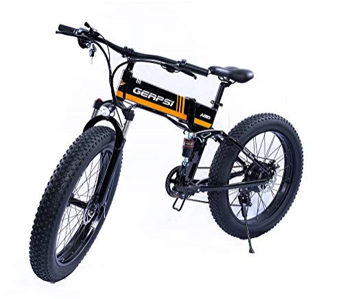 Bicicleta de montaña eléctrica plegables : ONLYU Montaña Bicicleta Eléctrica Ligera E-Bici 26 * 4.0 Fat Tire 21 Velocidad De Aleación De Aluminio Plegable Bicicleta Eléctrica De 36V De La Batería 10AH, para Adultos Ciclo
