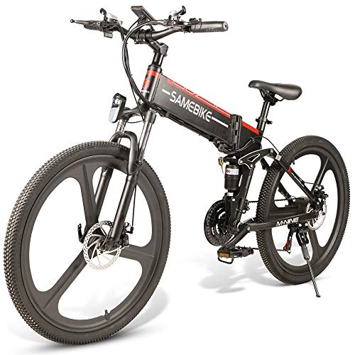 Bicicleta de montaña eléctrica plegables : OUXI LO26 Bicicleta de montaña para Adultos, Bicicletas eléctricas Plegables con neumáticos mejorados de 26 Pulgadas y batería extraíble de Gran Capacidad de 48V 10.4AH, Velocidad máxima de 30 km / h