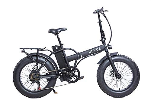 Bicicleta de montaña eléctrica plegables : Revoe e-bike Dirt Vtc, Fat Bike Bicicleta Plegable, Negro, 20 '', Shimano Shift, 25 Km / h