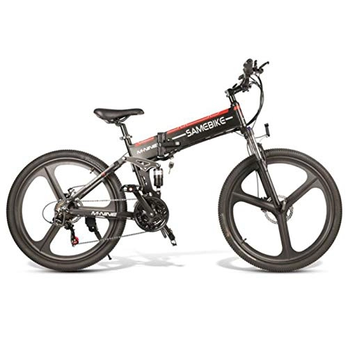 Bicicleta de montaña eléctrica plegables : SHTST Bicicleta eléctrica de 26 Pulgadas - Bicicleta eléctrica MTB con batería de Litio de 48 V 8 Ah, Frenos de Disco de absorción de Impactos de Alta Resistencia, Motor de 500 W a 25 km / h