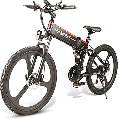 Bicicleta de montaña eléctrica plegables : SYXZ Bicicletas eléctricas para Adultos, Bicicleta de montaña Plegable de 26 Pulgadas, batería extraíble de Iones de Litio de 48V 350W, Negro