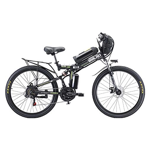 Bicicleta de montaña eléctrica plegables : TOPYL Rueda De 26 Pulgadas 21 Velocidad Bicicleta Electrica, Porttil Batera De Litio Bicicleta De Montaa, Plegado Ebike con 350w Motor Sin Escobillas