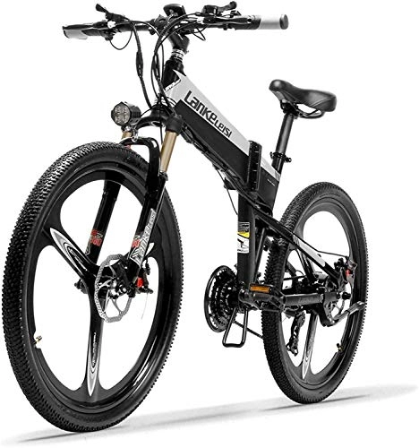 Bicicleta de montaña eléctrica plegables : TYT Bicicleta de Montaña Eléctrica Xt600 26 '' Plegable Ebike 400W 48V 14.5Ah Batería Extraíble Bicicleta de Montaña de 21 Velocidades Asistente de Pedal de 5 Niveles Horquilla de Suspensión Bloqueab
