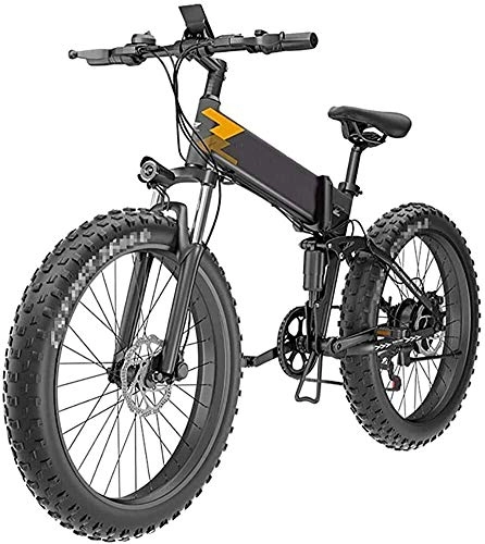 Bicicleta de montaña eléctrica plegables : Un viaje de conveniencia saludable de viaje plegable for adultos Fat Tire Bicicleta elctrica, con la batera de litio de 48V 10AH Variable 26 '' Electric bicicleta de montaña de 400 W / 7 velocidad O