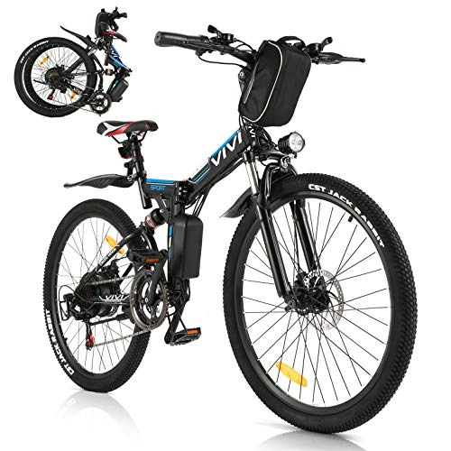 Bicicleta de montaña eléctrica plegables : Vivi Bicicleta Eléctrica Plegable, 350 W Motor para Bicicleta De Montaña Eléctrica para Adultos, 26 Pulgadas E-Bike, Engranaje De 21 Velocidad De Shimano