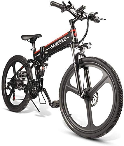 Bicicleta de montaña eléctrica plegables : XCT Bicicleta de montaña elctrica, de 26 Pulgadas Bicicleta elctrica Plegable con la batera de Iones de Litio 48V 10.4Ah, Alta Resistencia y absorcin de Impactos 21 Velocidad