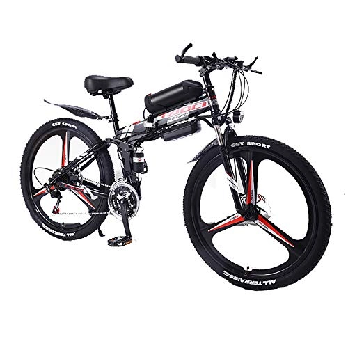 Bicicleta de montaña eléctrica plegables : XXZ Bicicleta Eléctrica de Montaña Bicicleta Eléctrica de 26 Pulgadas Plegable con Batería de Litio (36V 350W) 21 Velocidades de Suspensión Completa Premium