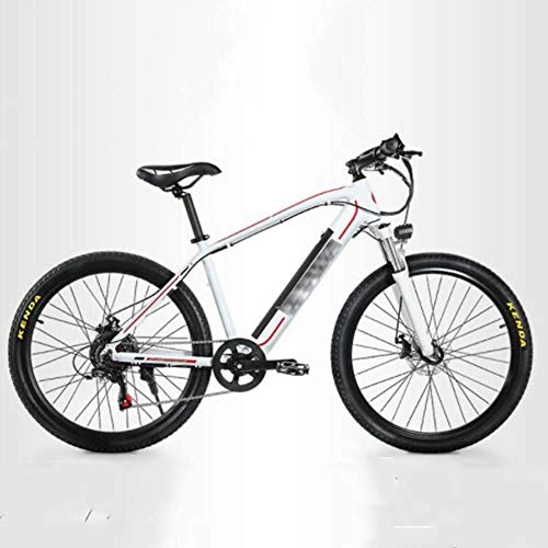 Bicicletas de montaña eléctrica : 26 Pulgadas Bicicleta Eléctrica, 48V350W Velocidad Variable Fuera del Camino Bicicletas Horquilla suspensión Pantalla LCD Bike Deportes Aire Libre, Blanco