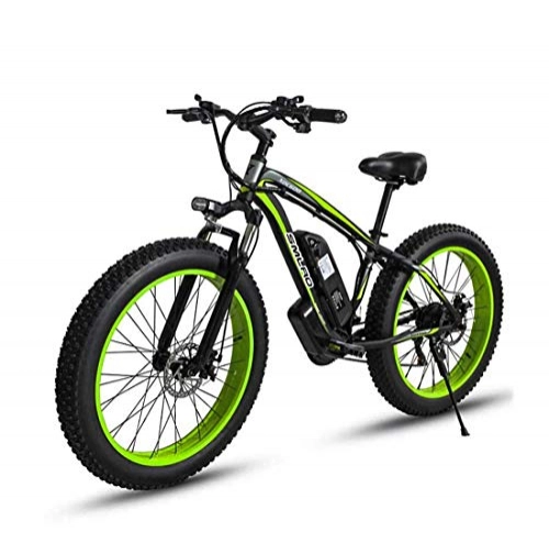 Bicicletas de montaña eléctrica : Adulto Bicicleta de montaña eléctrica, batería de Litio de 48V de aleación de Aluminio Marco de 18, 5 Pulgadas de Nieve eléctrico de Bicicletas, con la exhibición y Freno de Petróleo, A