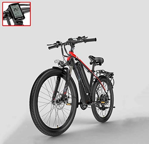Bicicletas de montaña eléctrica : AISHFP Adultos de 26 Pulgadas Bicicletas de montaña elctrica, batera de Litio de 48V Bicicleta elctrica, con Alarma antirrobo / Fijo Velocidad de Crucero / 5 velocidades Assist, B, 10.4AH