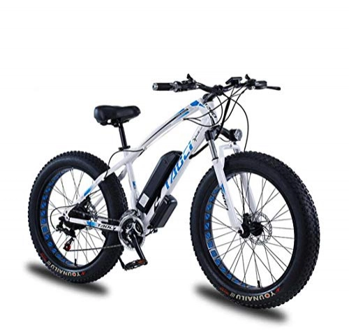 Bicicletas de montaña eléctrica : AISHFP Adultos de 26 Pulgadas eléctrico Fat Tire Bicicletas de montaña, batería de Litio de 48V eléctrico Nieve de Bicicletas, con Pantalla LCD / Bloqueo antirrobo / Herramienta / Fender, A