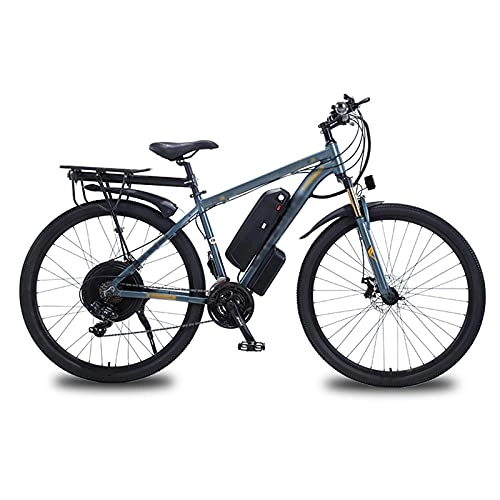 Bicicletas de montaña eléctrica : BAHAOMI Bicicleta Eléctrica 29" 21 velocidades Bicicleta de montaña eléctrica para Adultos Frenos de Doble Disco Commute Ebike Motor de 1000W E-Bike con 48V 13Ah batería de Litio extraíble, Gris