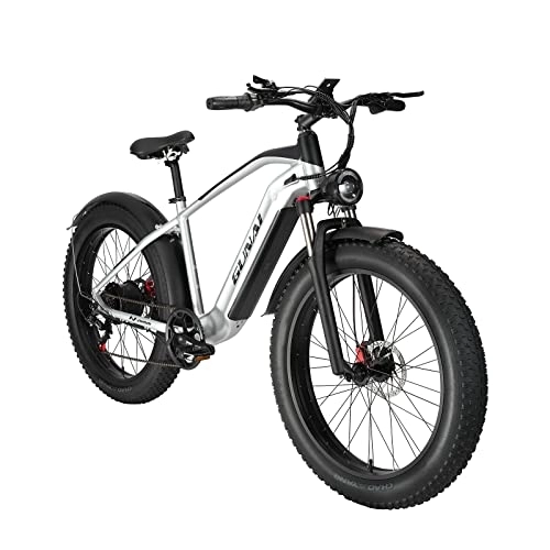 Bicicletas de montaña eléctrica : BAKEAGEL Bicicleta Eléctrica Innovadora de 26 X 4 Pulgadas para Adultos, con Motor Sin Escobillas, Bicicleta Eléctrica con Batería de Iones de Litio y Cambio de 7 Velocidades Shimano